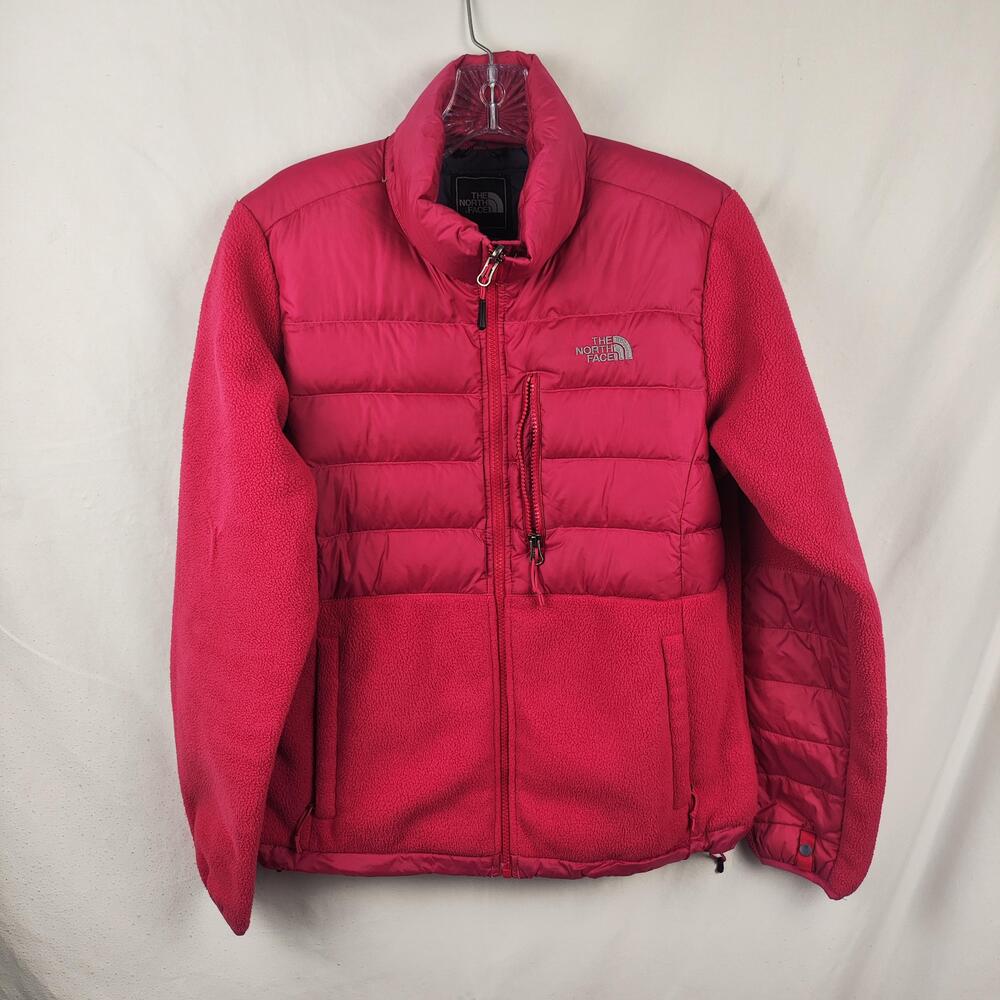 The North Face Jacket Womens Medium Pink Quilted Fleece Full Zip Pockets Warm
